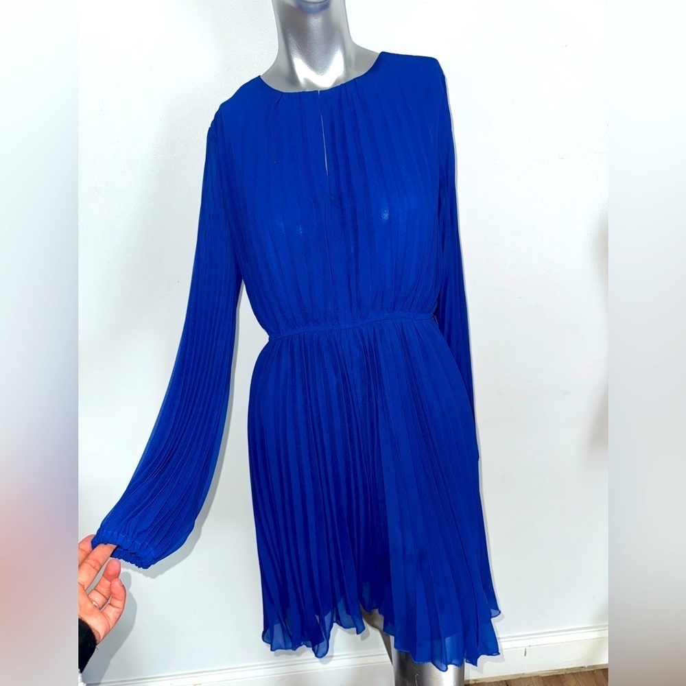Sam Edelman Long Sleeve A-Line Pleated Dress